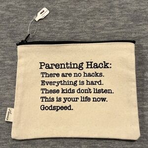 Ellembee Gifts Canvas Makeup Bag for Women Travel Small Parenting Hack Humor New